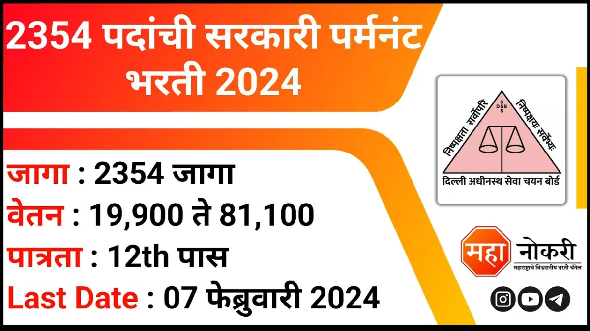 DSSSB Recruitment 2024